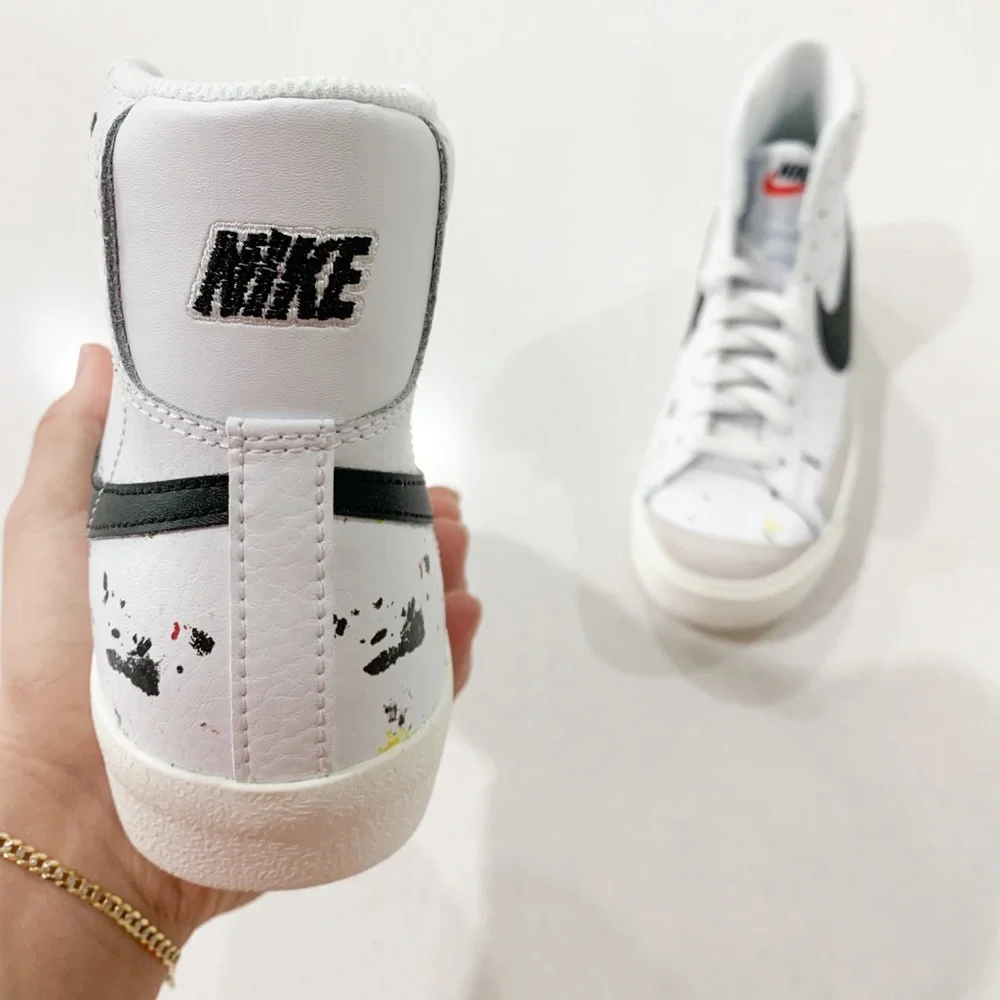 ๐ค๐ค New Nike Blazer Mid White Black Sneakers - Picture 3 of 3